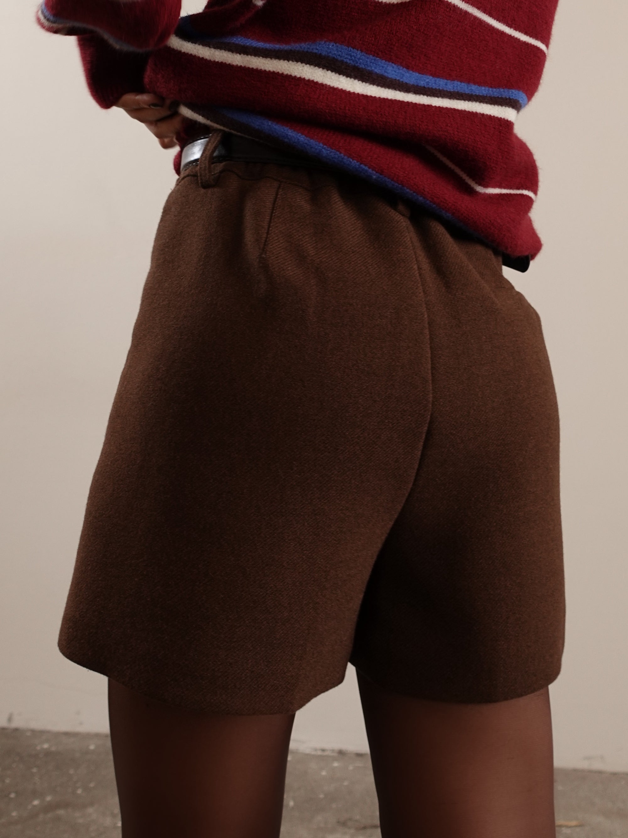 SHORTS IN PANNO CON CINTURINO - CAFFE' 259878