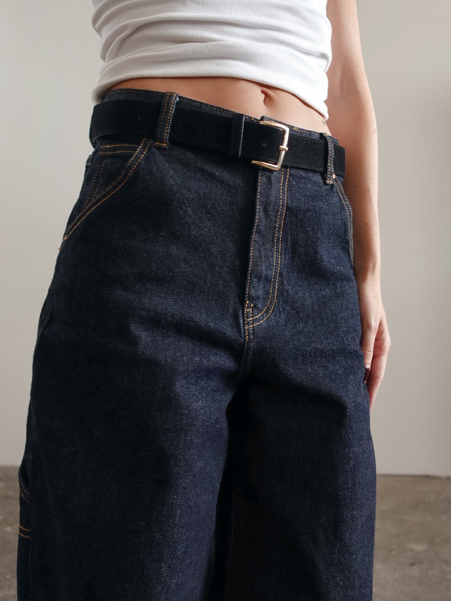 JEANS BAGGY CARPENTER CON PIEGONE - LAVAGGIO SCURO 3819