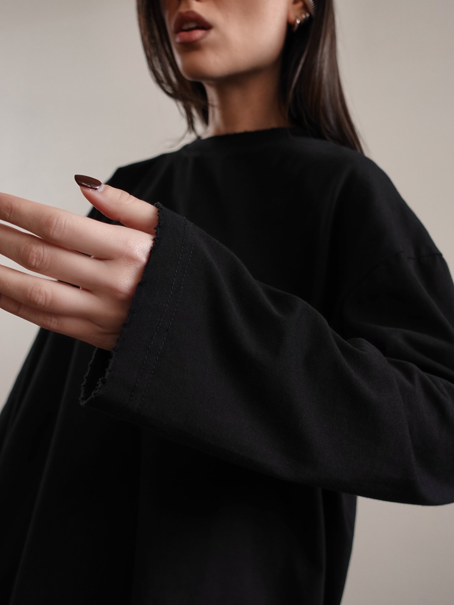 LONG-SLEEVE IN COTONE - NERO 19298