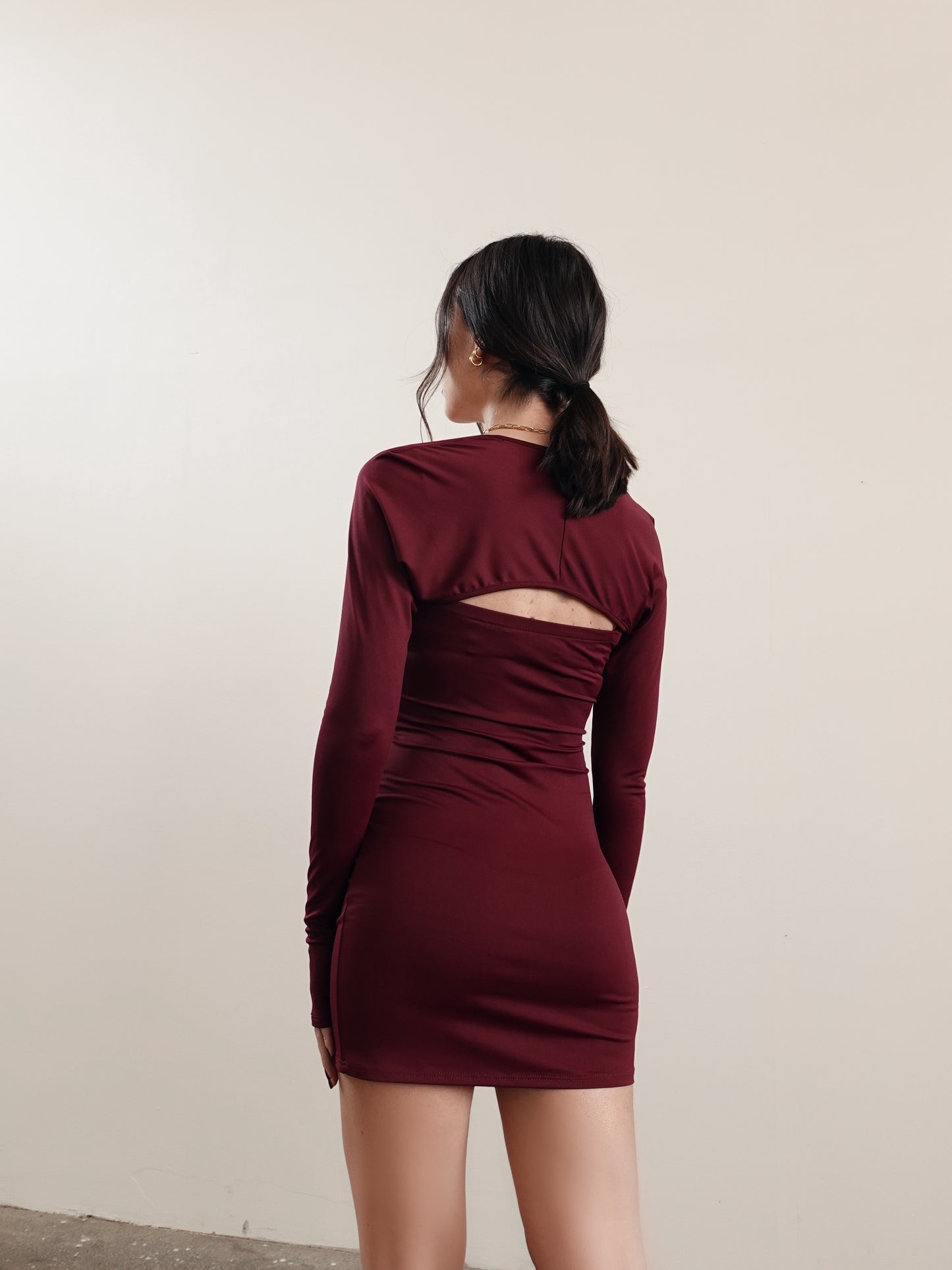 MINI DRESS CON BOLERO - WINE 136391