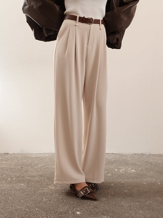 PANTALONI CLASSIC ALLA CAVIGLIA - BEIGE 23091