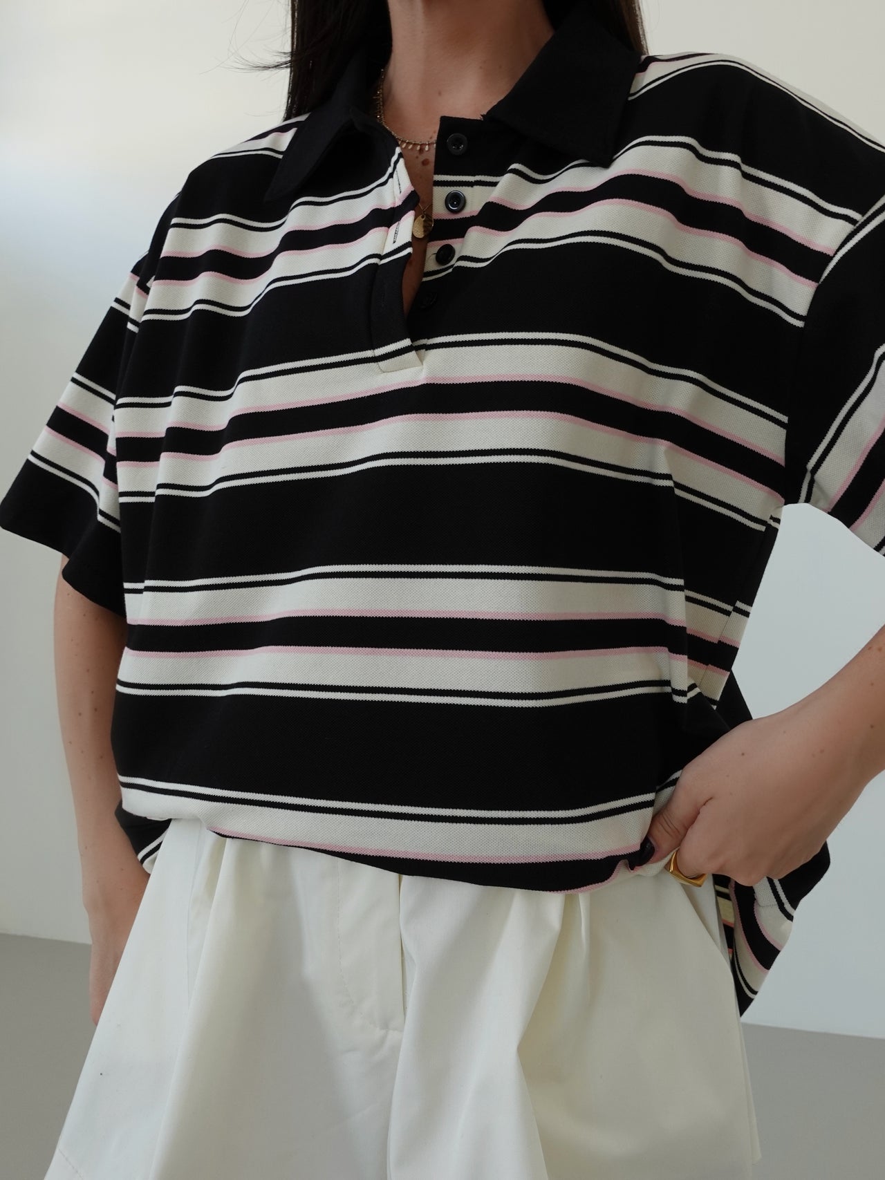 POLO OVERSIZE A RIGHE (COLORI VARI) 76661