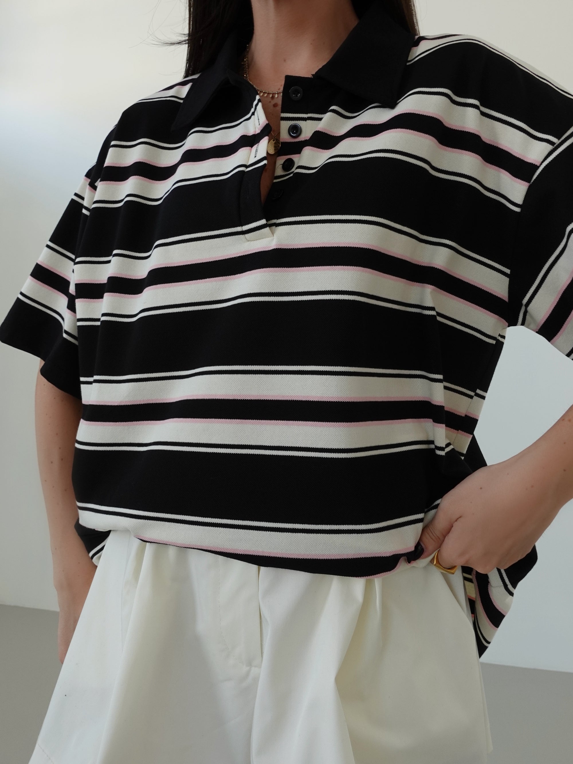 POLO OVERSIZE A RIGHE (COLORI VARI) 76661