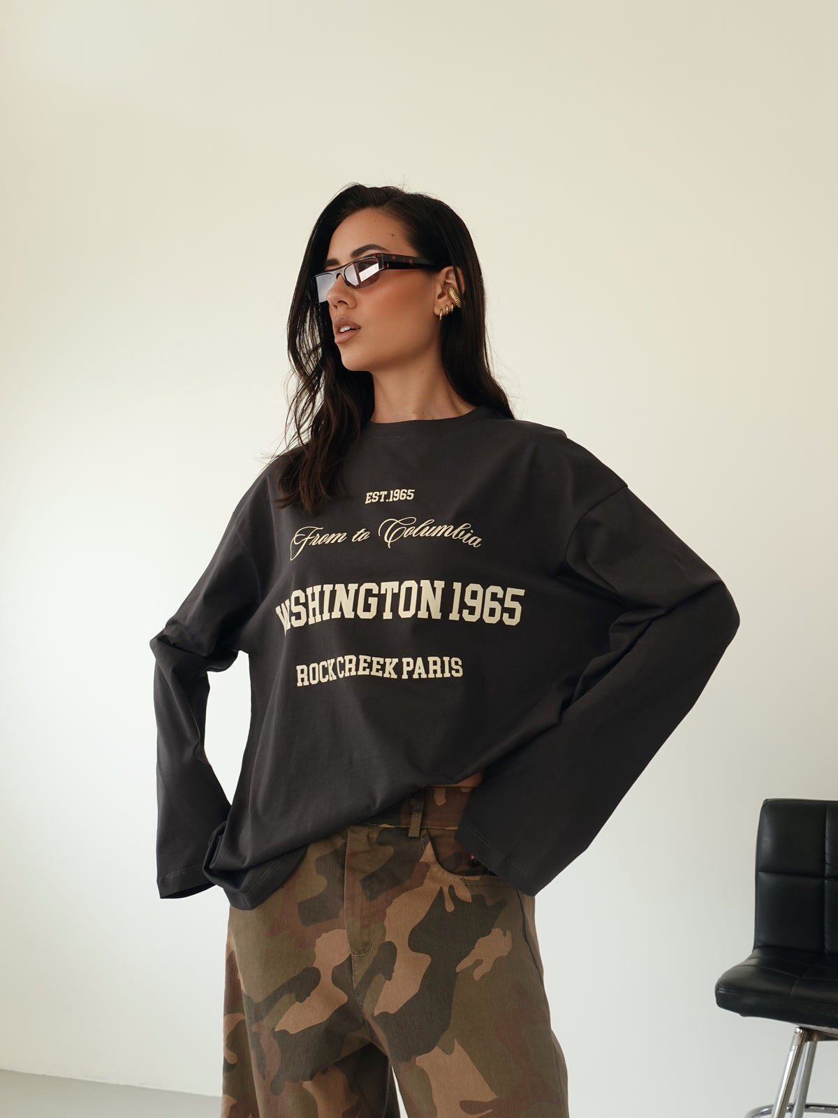 LONG-SLEEVE OVER WASHINGTON - GRIGIO SCURO