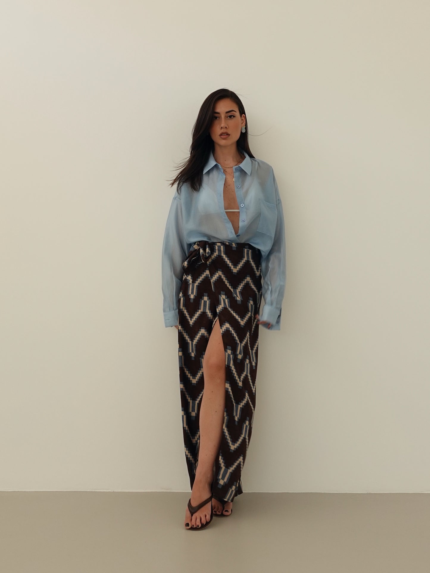 CAMICIA VELATA COLORFUL - AZZURRO 6808