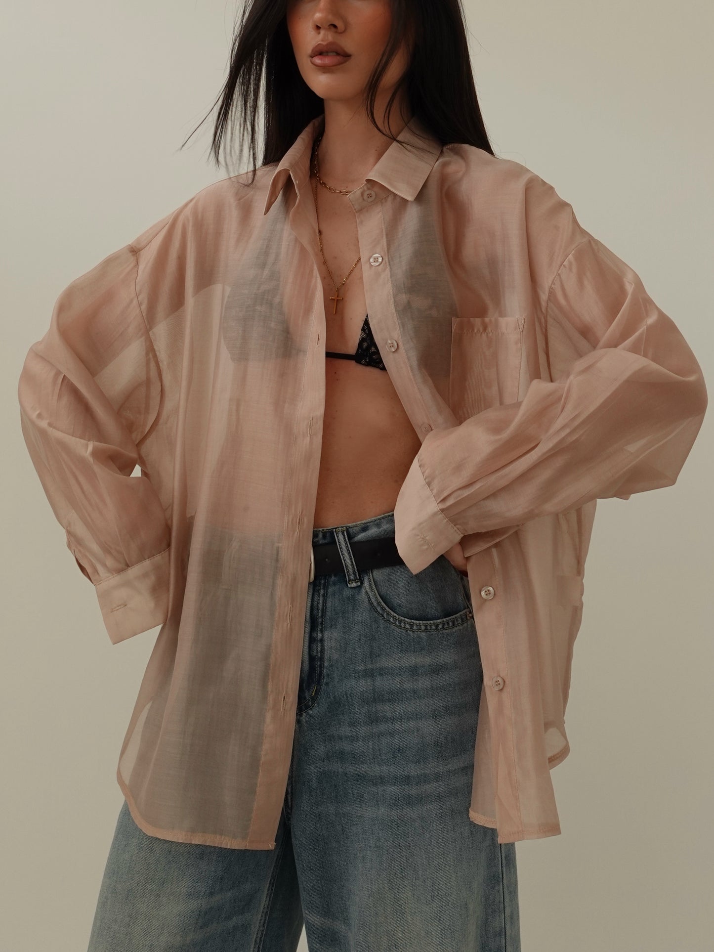 CAMICIA VELATA COLORFUL - NUDE 6808