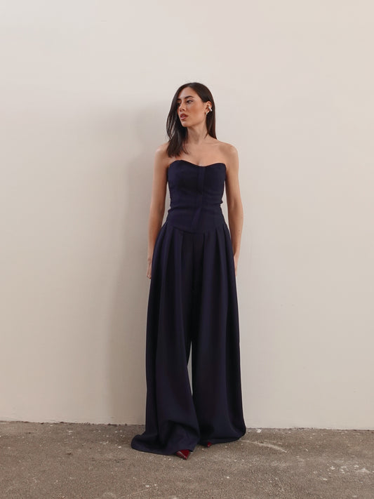 JUMPSUIT A PALAZZO HEART - BLU 5052