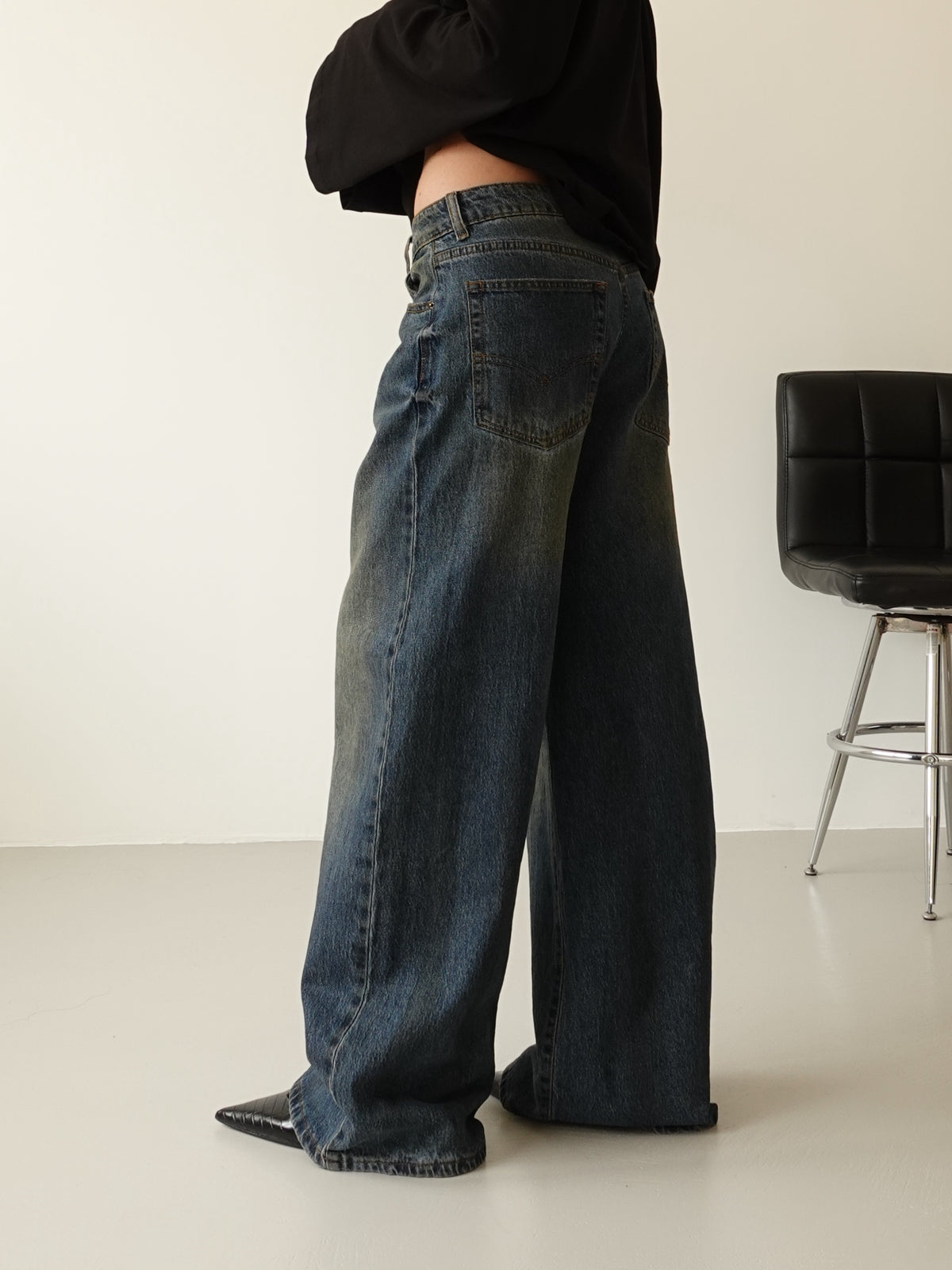 JEANS BAGGY SABBIATO - LAVAGGIO MEDIO ZJ017B
