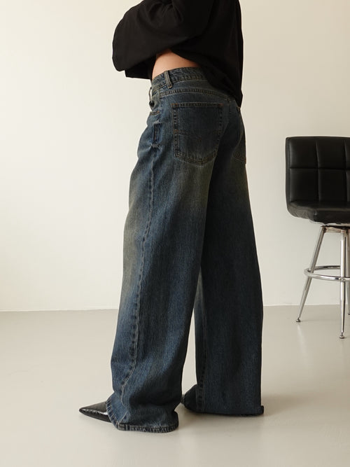 JEANS BAGGY SABBIATO - LAVAGGIO MEDIO ZJ017B