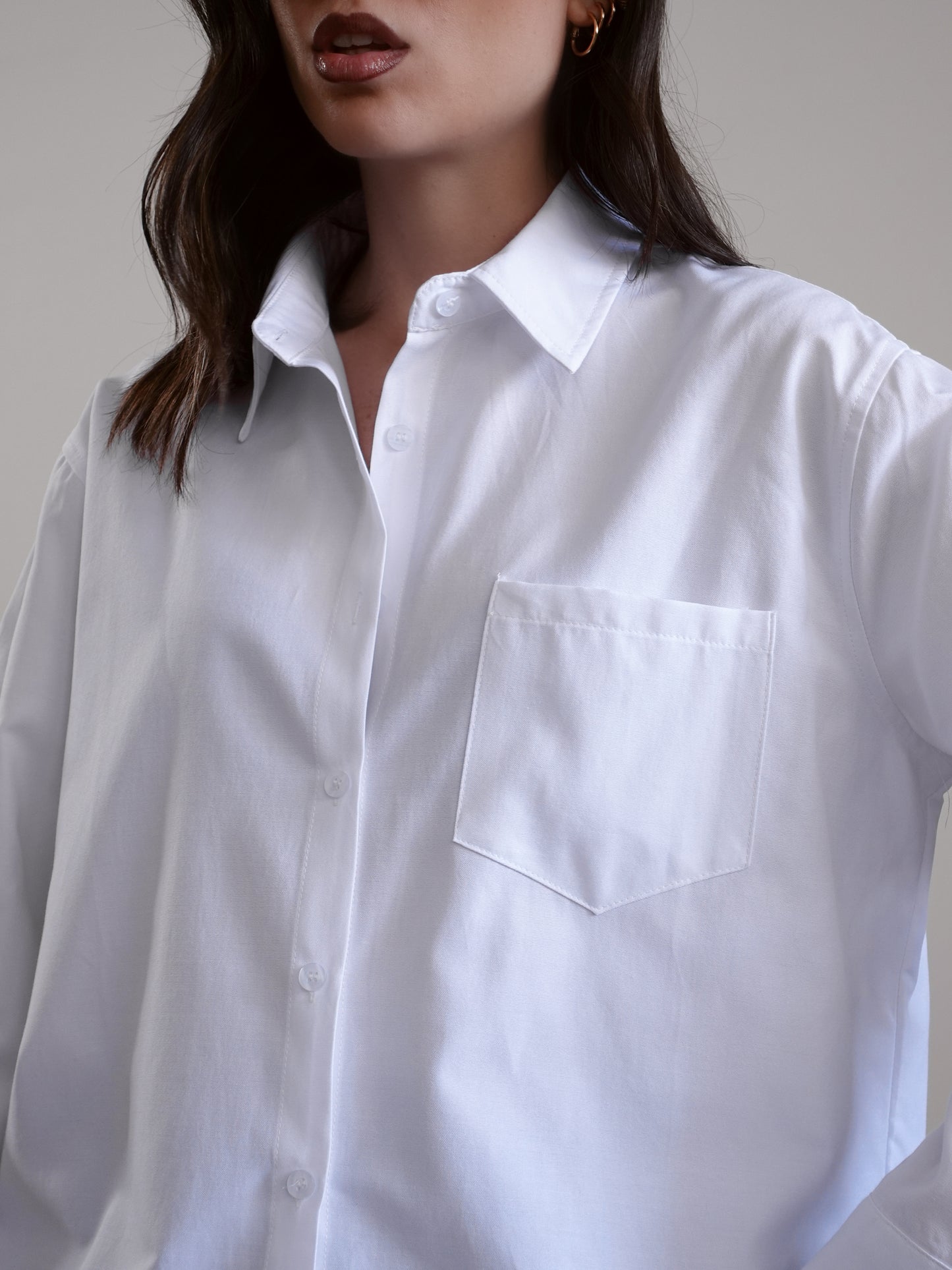 CAMICIA IN COTONE CON TASCHINO - BIANCO 17117