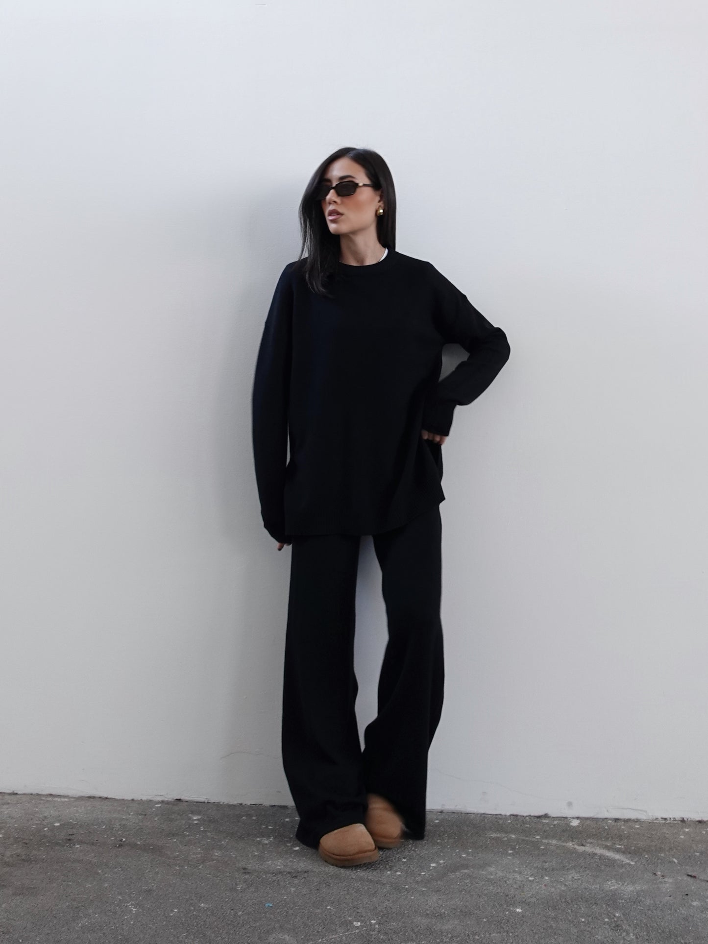 COORDINATO BASIC IN MAGLIA - NERO 5035