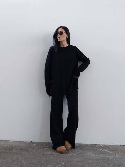 COORDINATO BASIC IN MAGLIA - NERO 5035