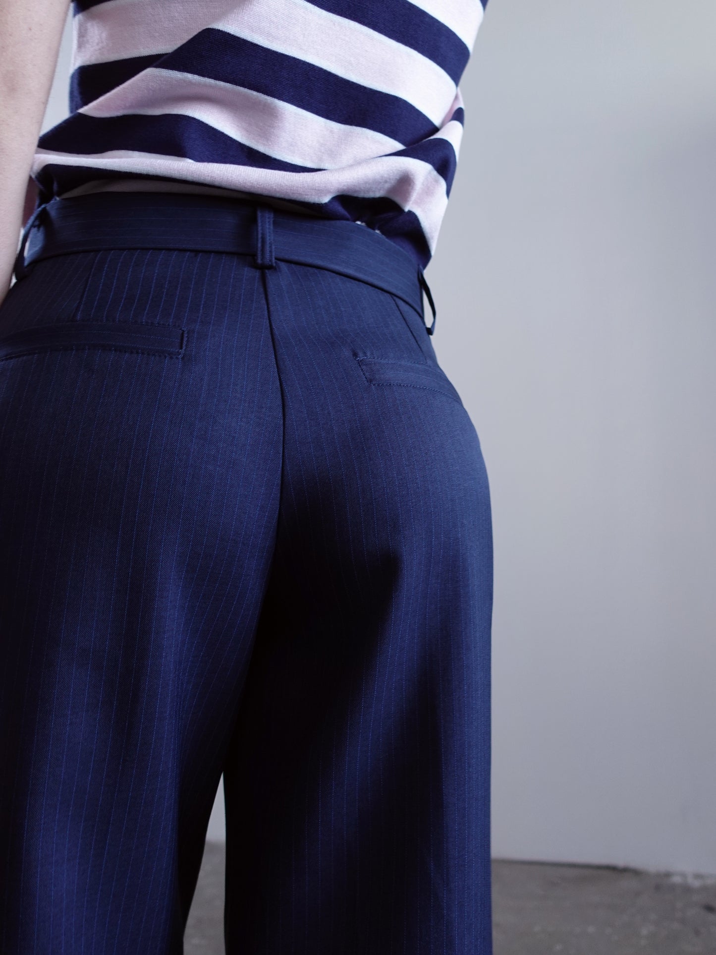 PANTALONI GESSATI ALTHAEA - BLU 3177