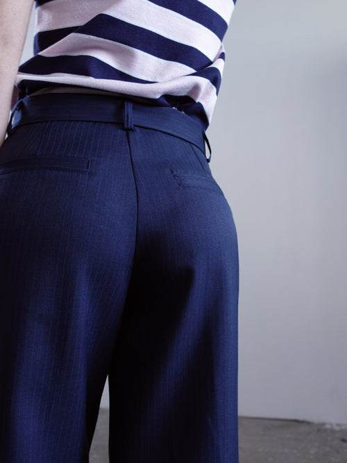 PANTALONI GESSATI ALTHAEA - BLU 3177