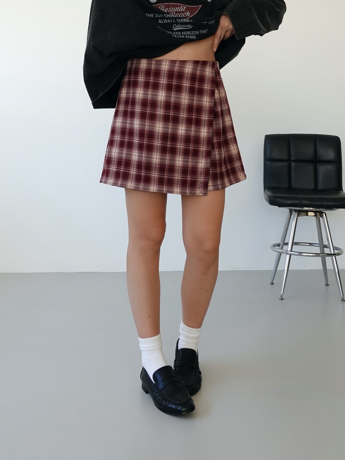 PANTAGONNA A QUADRI - BURGUNDY 268331