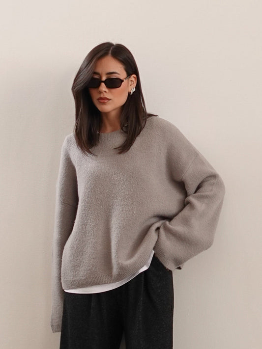 MAGLIONE GIROCOLLO - GRIGIO CHIARO 1307