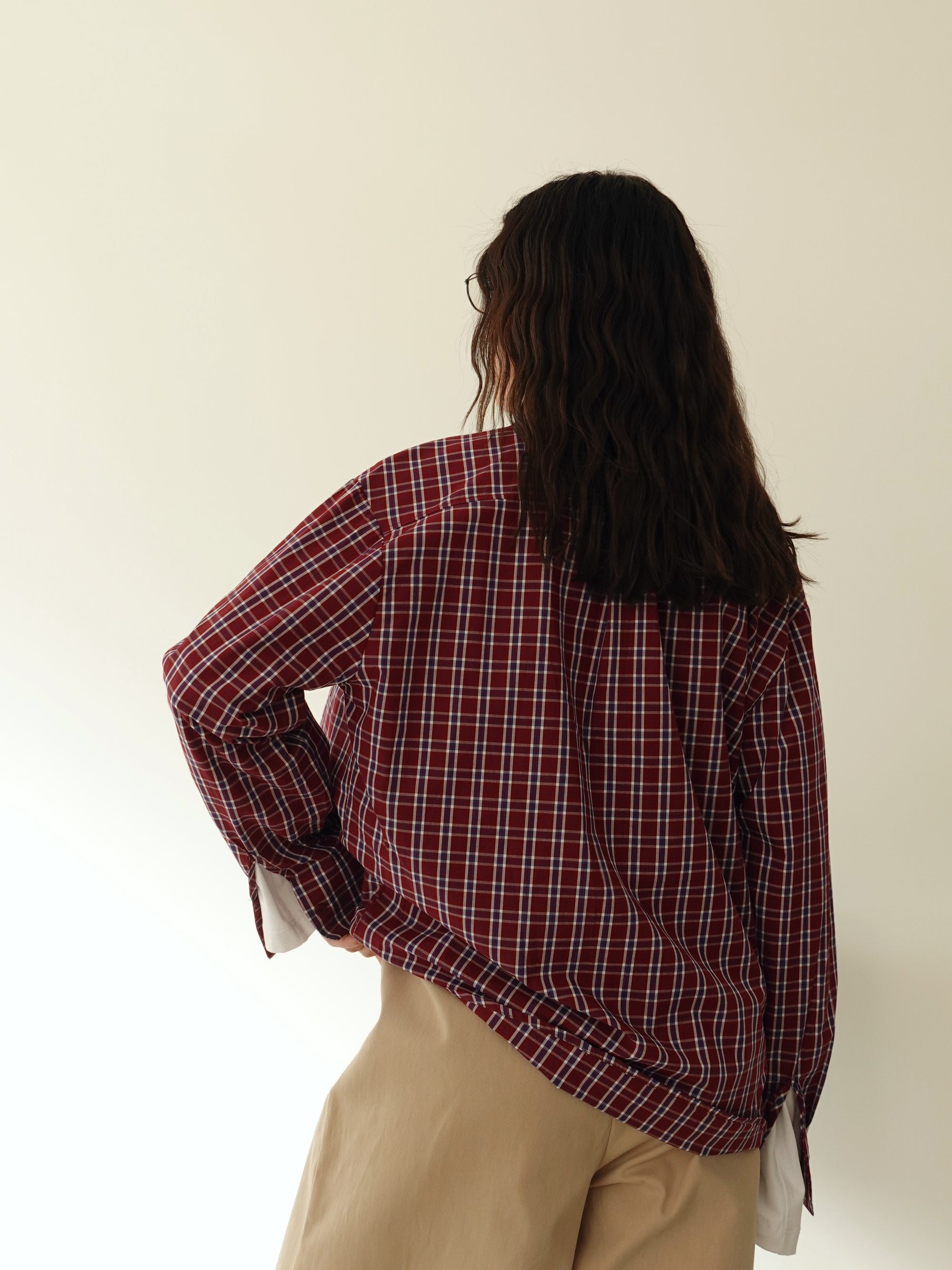 CAMICIA A QUADRI IN COTONE - BURGUNDY/BLU 17299