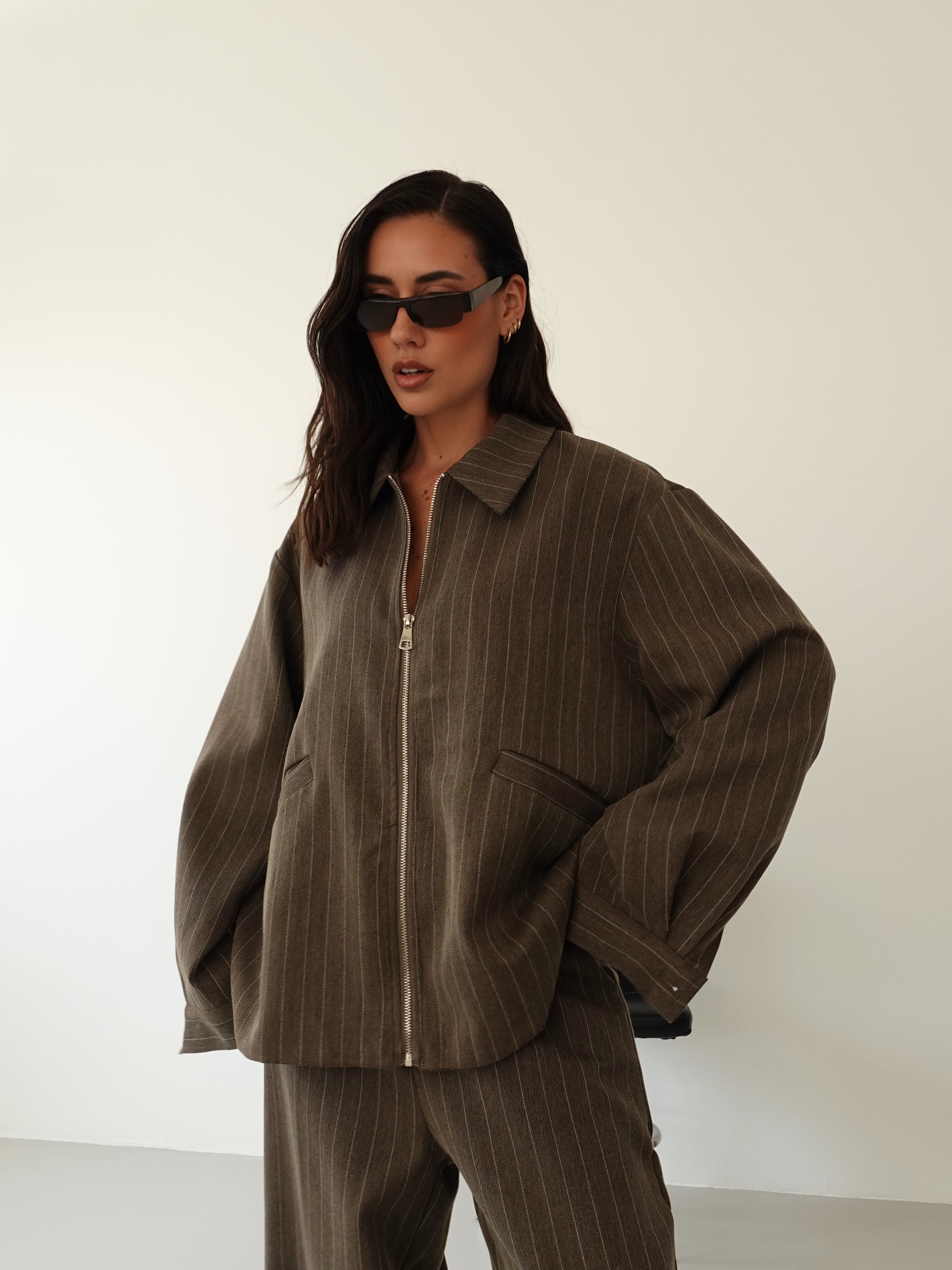 GIACCA GESSATA CON ZIP - FANGO 9030