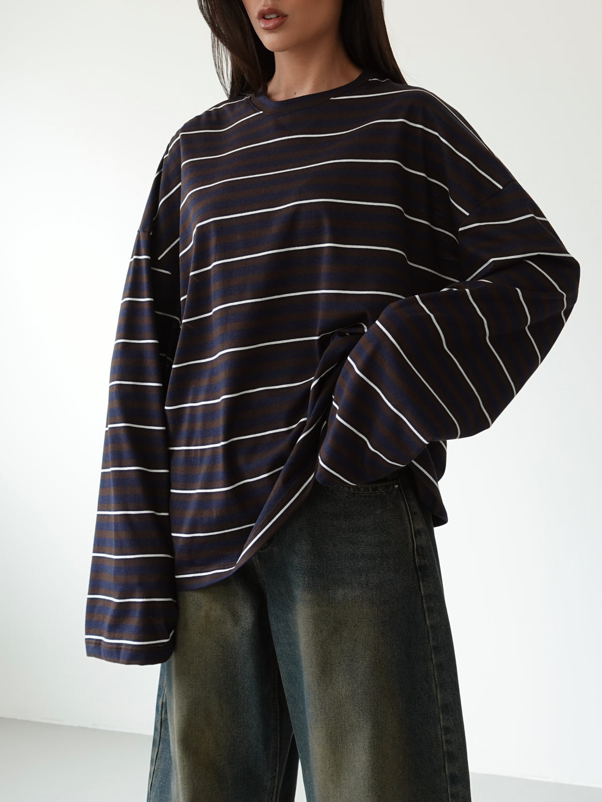 LONG-SLEEVE A RIGHE LUMINA - BLU LD6221