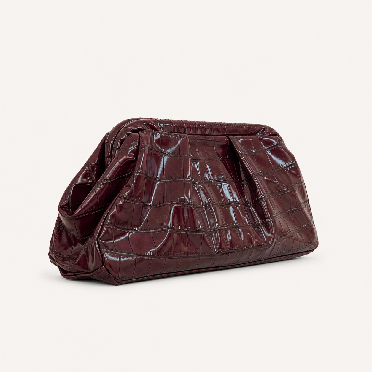 POUCH BAG CROCO - BURGUNDY