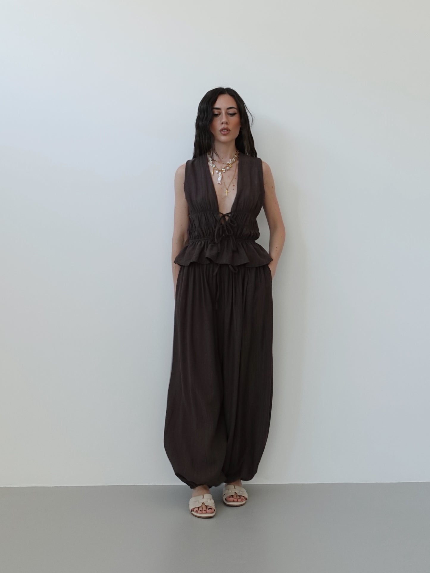 COORDINATO HAREM - CIOCCOLATO M3309
