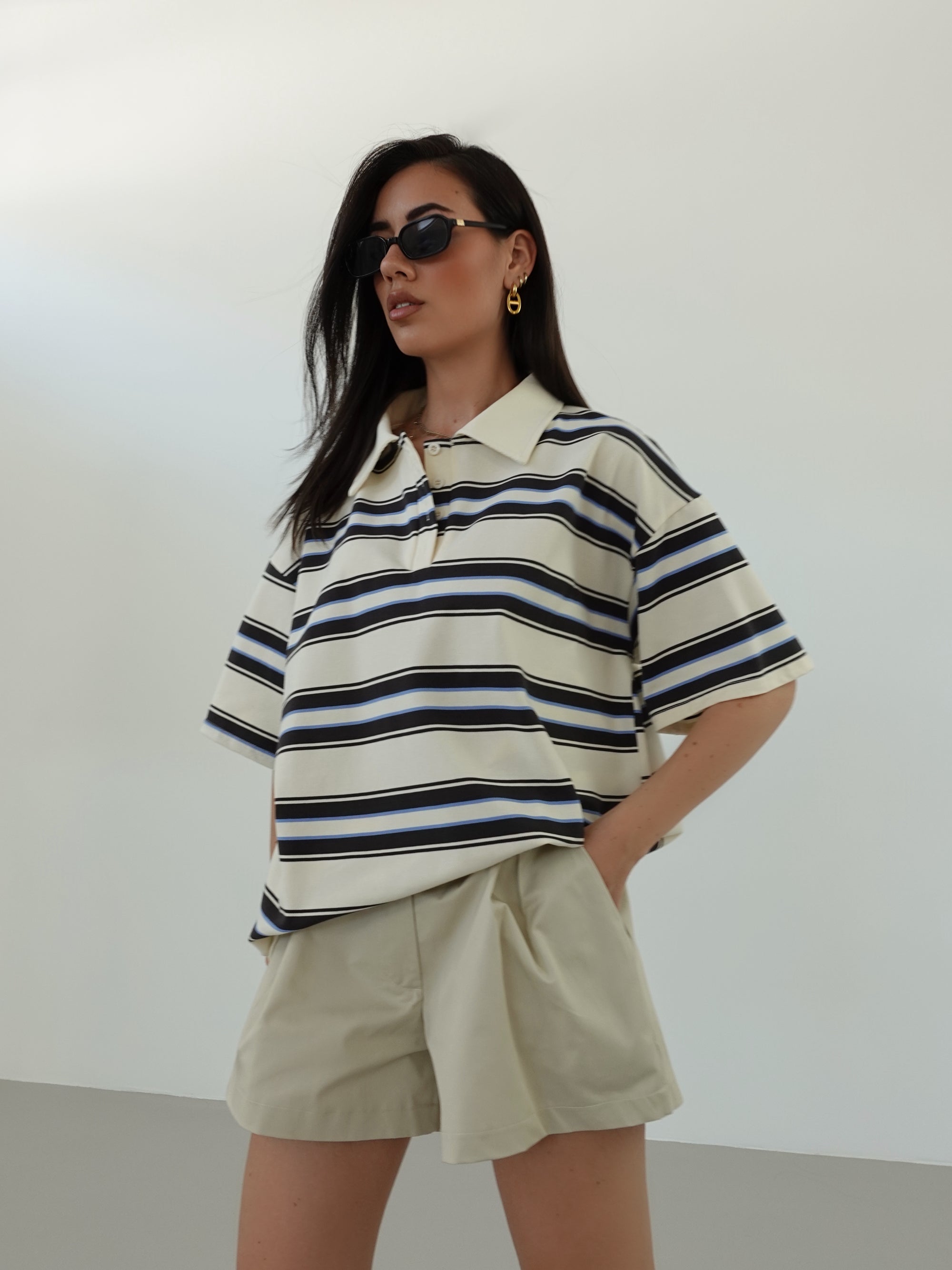 POLO OVERSIZE A RIGHE (COLORI VARI) 76661