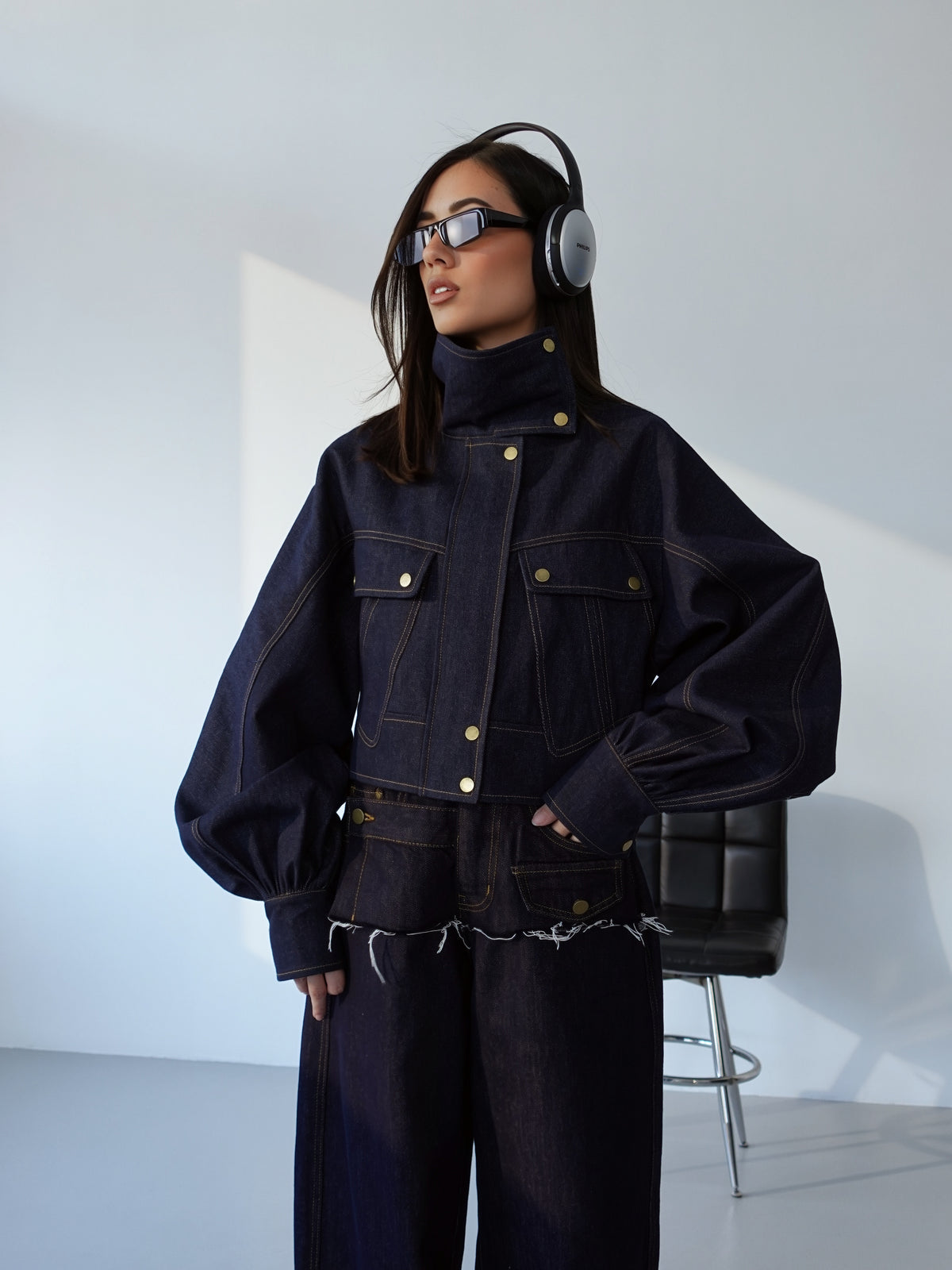 GIACCA IN DENIM MURCIELAGO - BLU SCURO 30406