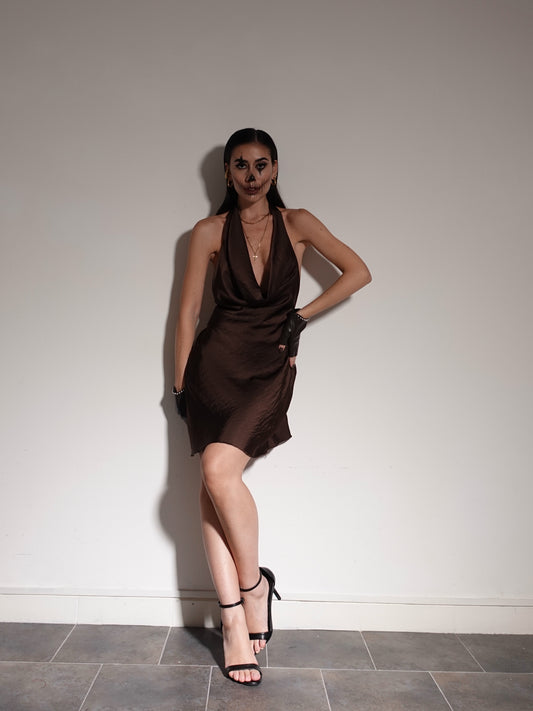 MINI DRESS POISON - MARRONE 14090