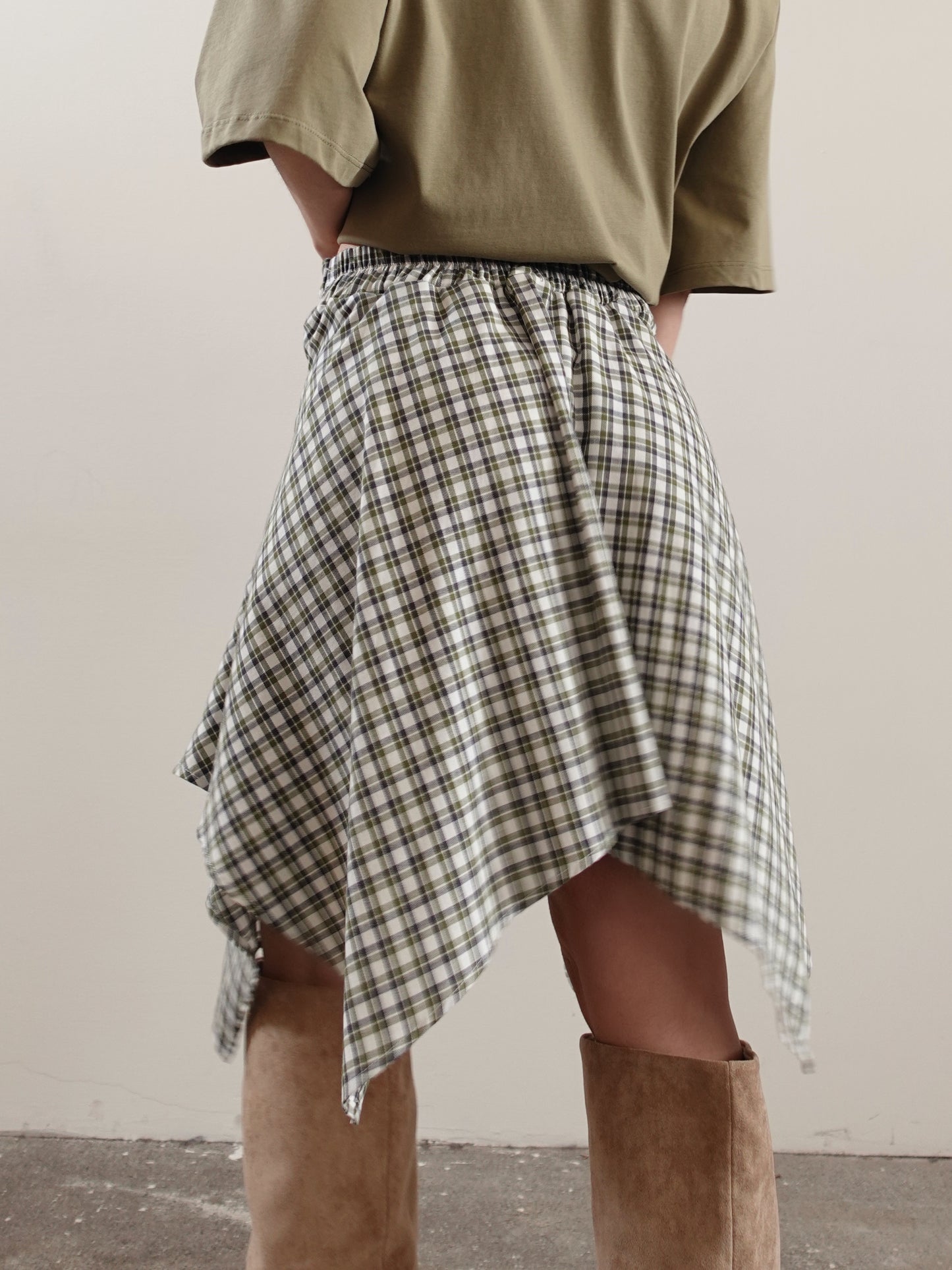 GONNA LUMINA EFFETTO CAMICIA A QUADRI - VERDE LD3996