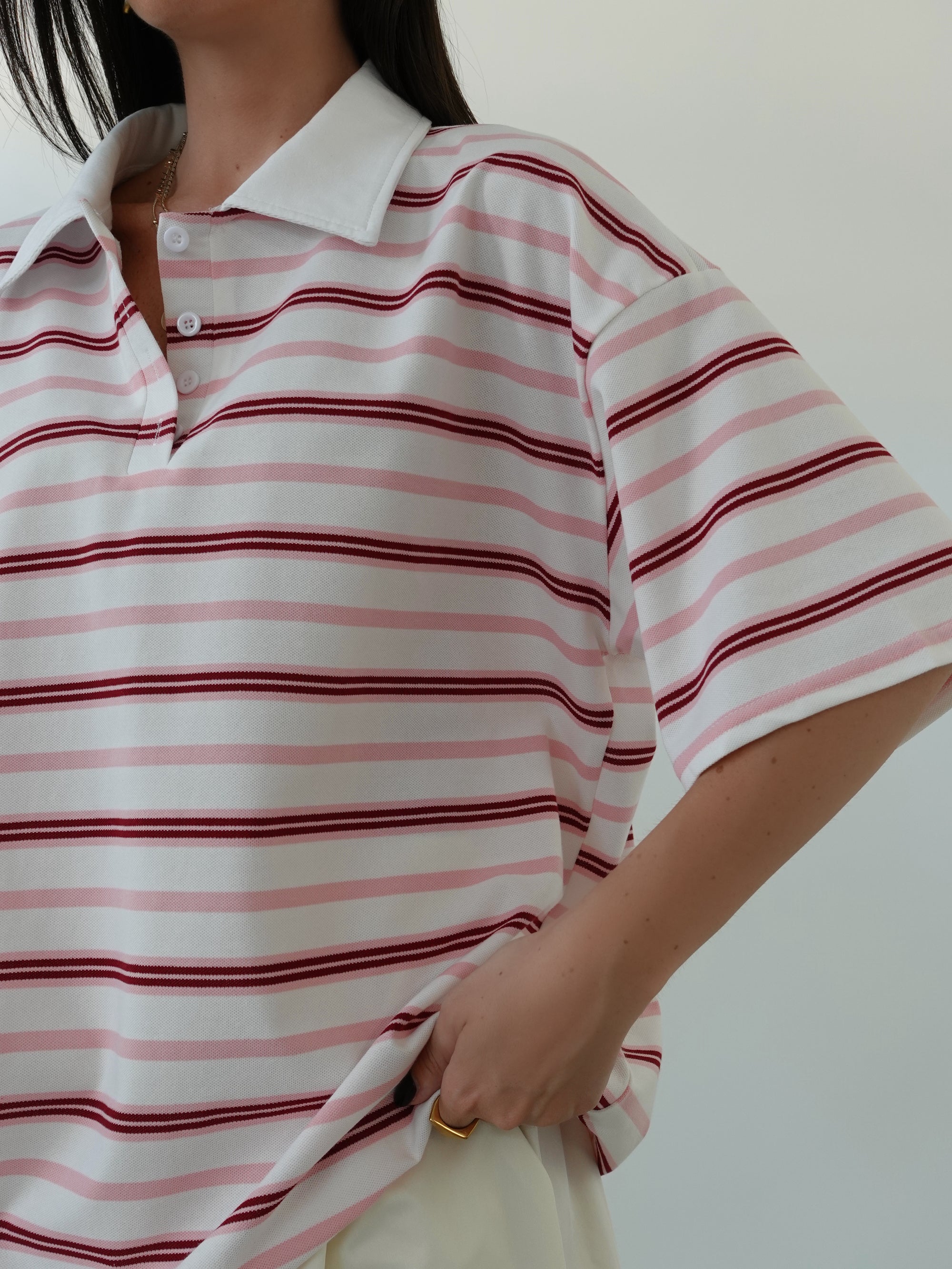POLO OVERSIZE A RIGHE (COLORI VARI) 76661