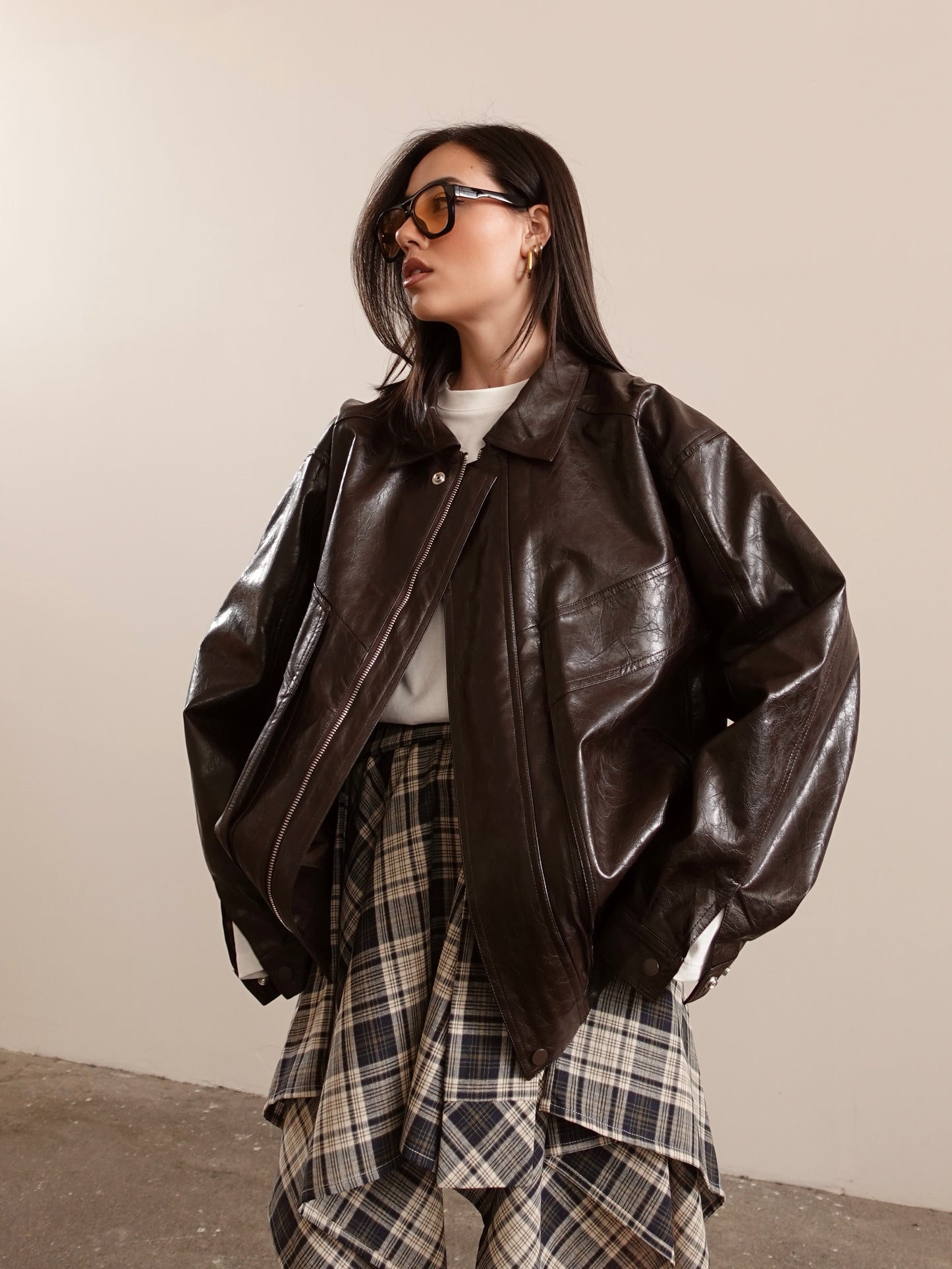 GIACCA IN ECOPELLE EFFETTO VINTAGE JAILYS - MARRONE