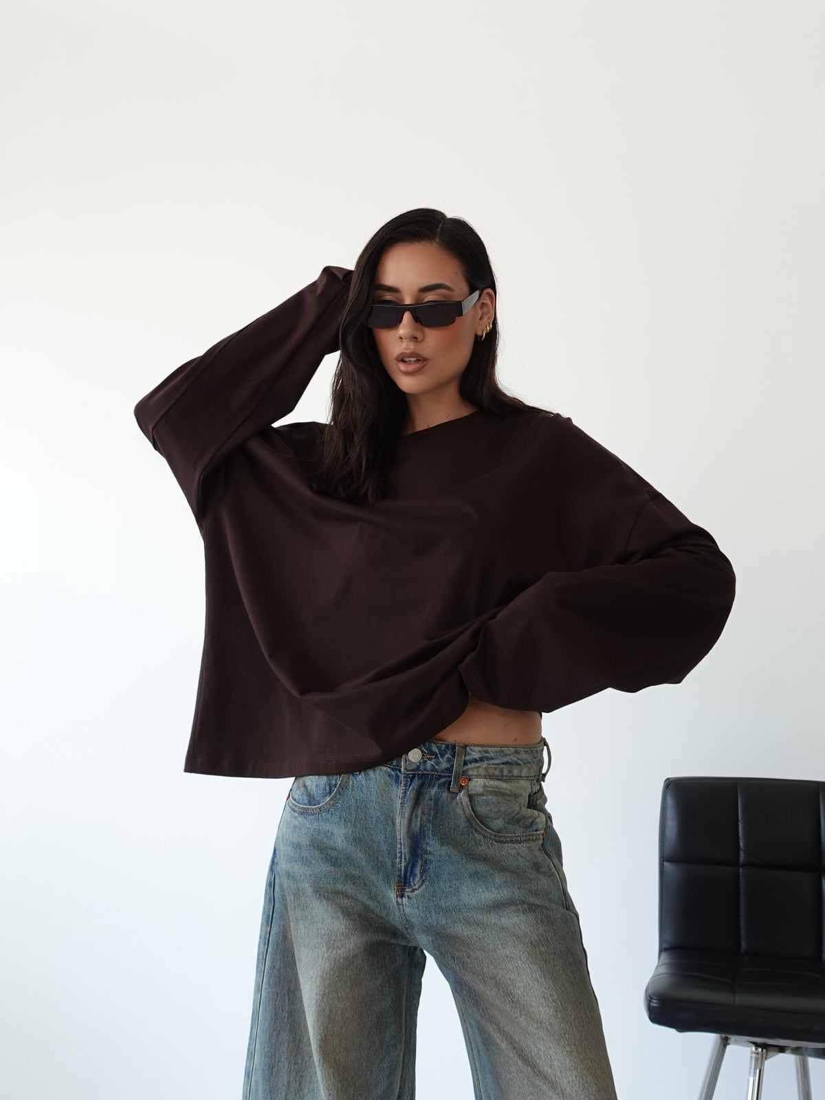 LONG-SLEEVE BASIC LUMINA - CIOCCOLATO LD6024