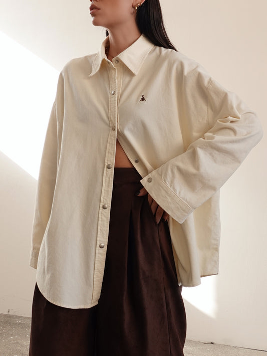 CAMICIA IN VELLUTO A COSTE - PANNA 51307