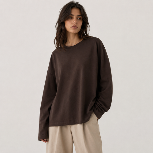 LONG-SLEEVE BASIC LUMINA - CIOCCOLATO LD6024