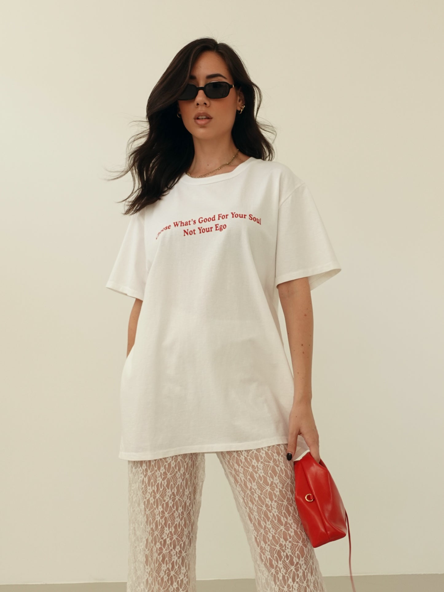 T-SHIRT CHOOSE WHAT'S GOOD..  - BIANCO A1034