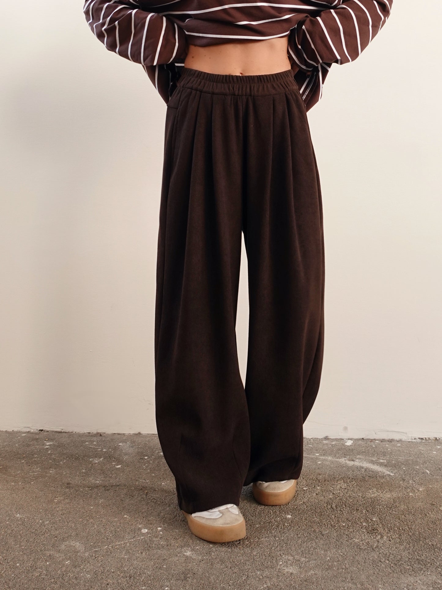 PANTALONI BALLOON A COSTE - CIOCCOLATO 5611