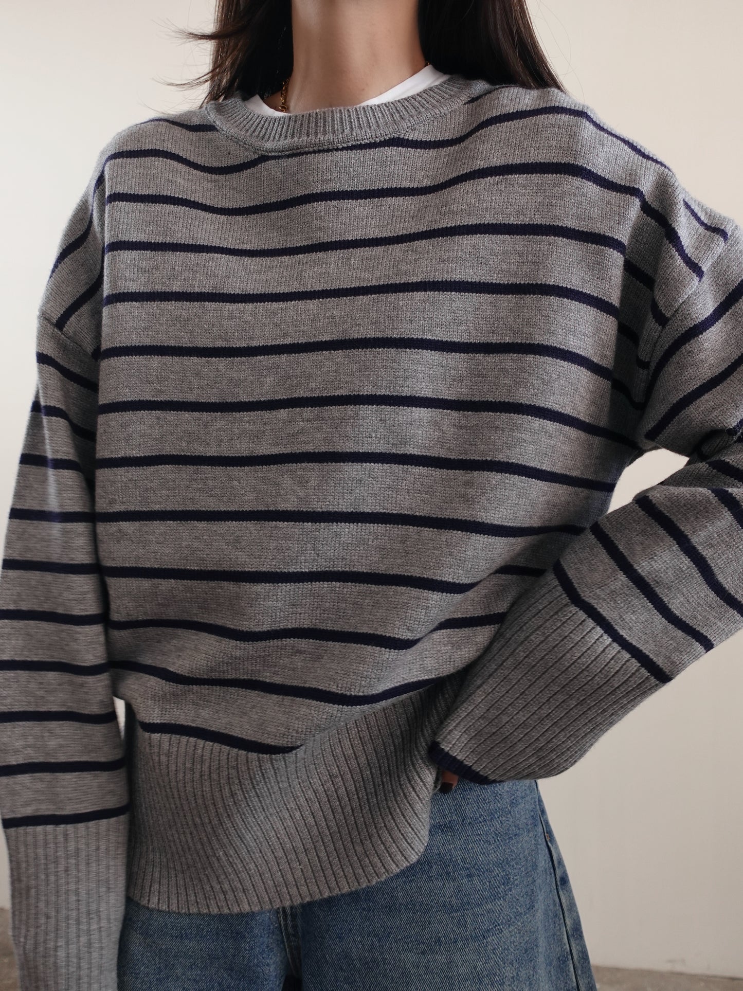 MAGLIONCINO STRIPES - GRIGIO 87675