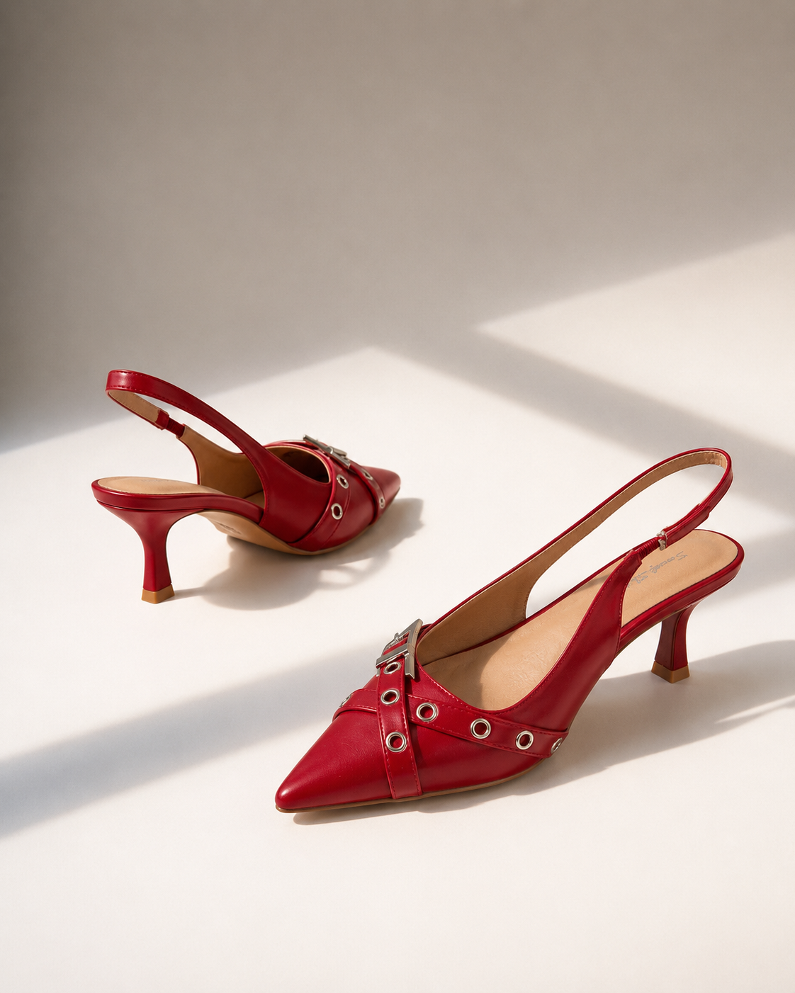 SLINGBACK BIKER - ROSSO KL2926