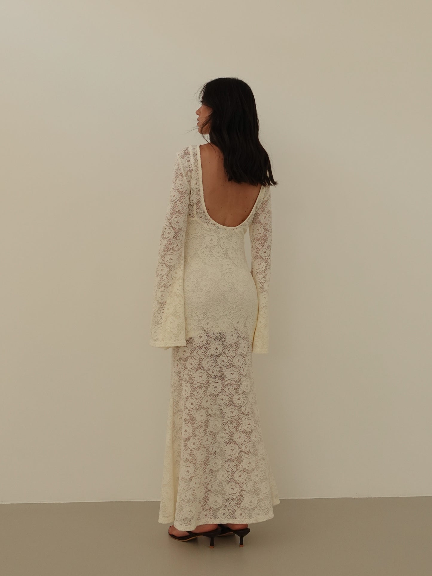 LONG DRESS SIVIGLIA IN PIZZO - PANNA 26556