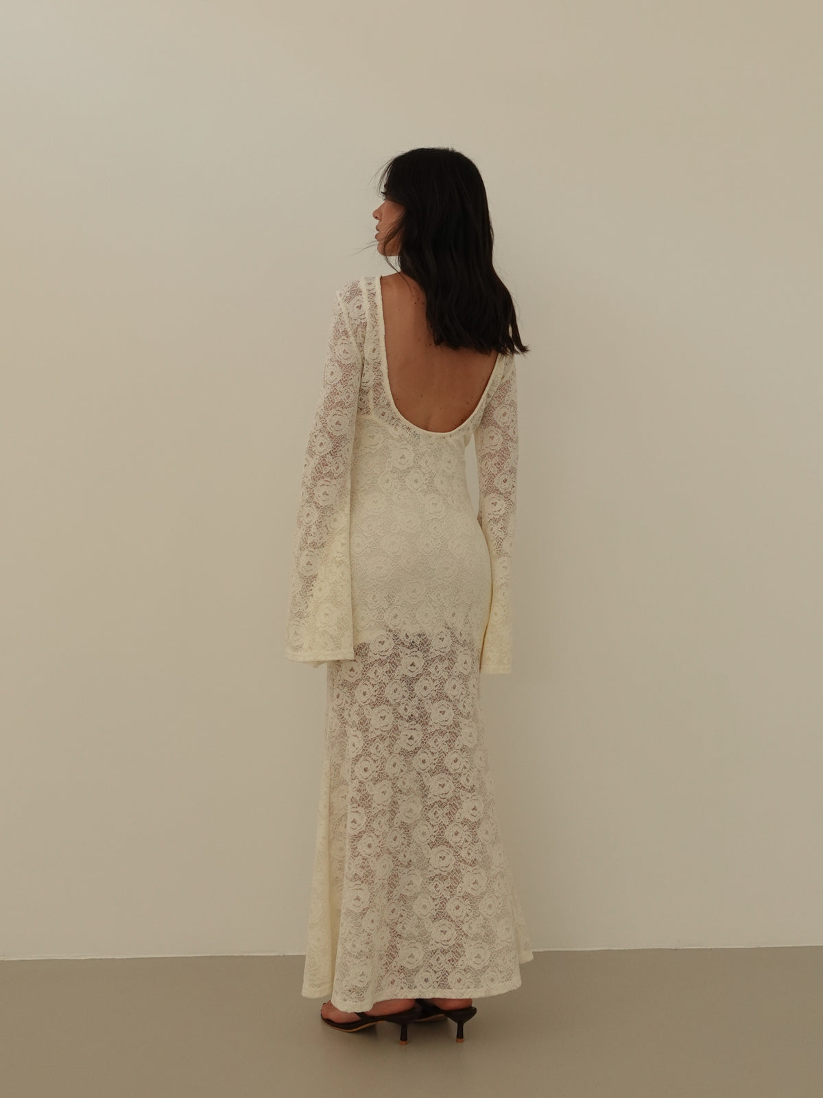 LONG DRESS SIVIGLIA IN PIZZO - PANNA 26556