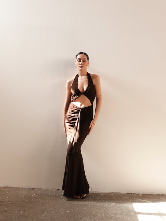 LONG DRESS ISABELLE - MARRONE 1609