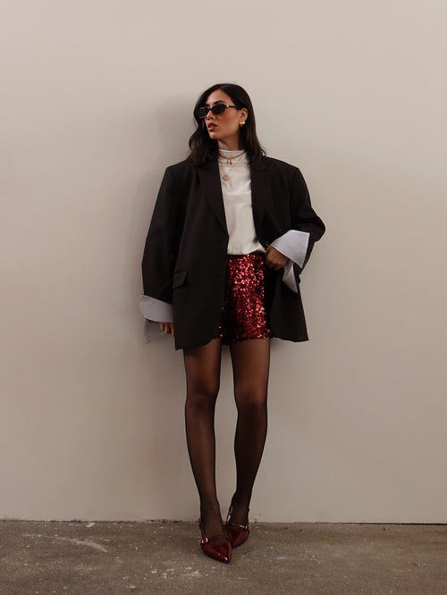 SHORTS CON PAILLETTES - BORDEAUX 2255