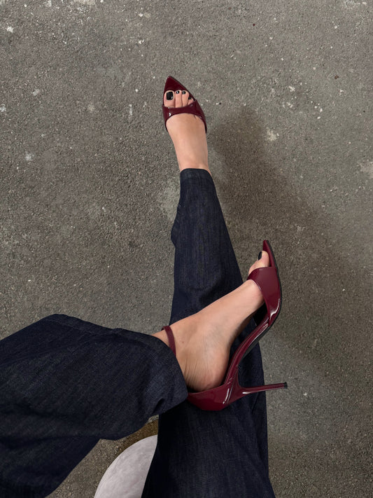 SANDALO TACCO A SPILLO PAINTED - WINE OK139