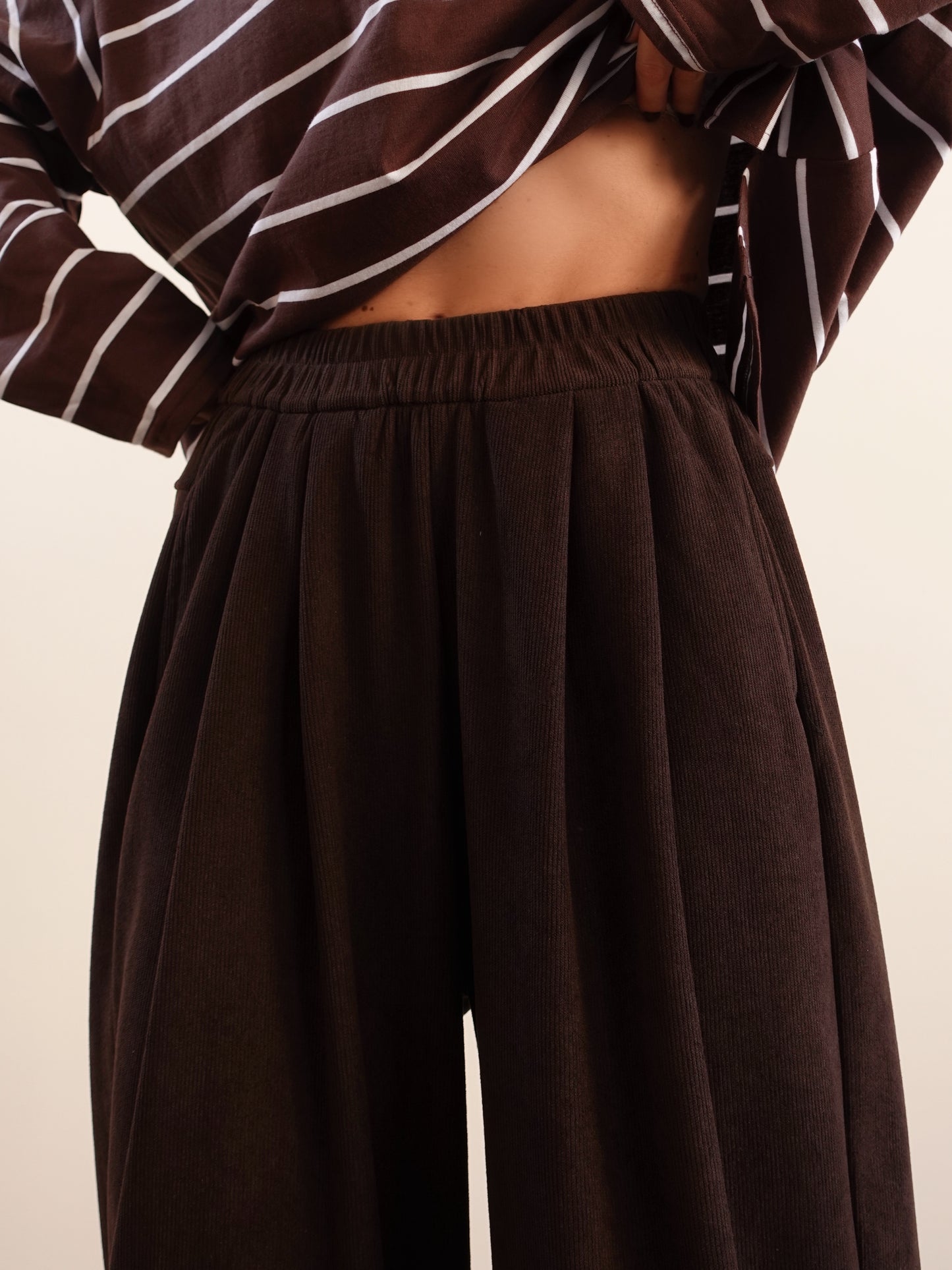 PANTALONI BALLOON A COSTE - CIOCCOLATO 5611