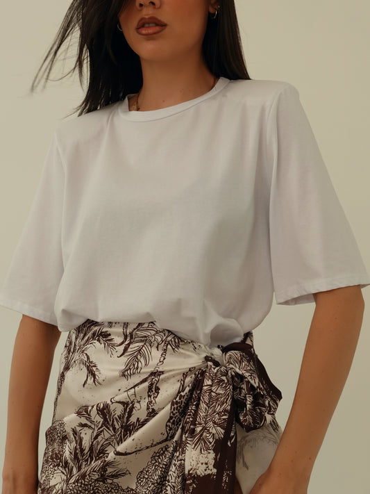 T-SHIRT BASIC CON SPALLINE - BIANCO 93755