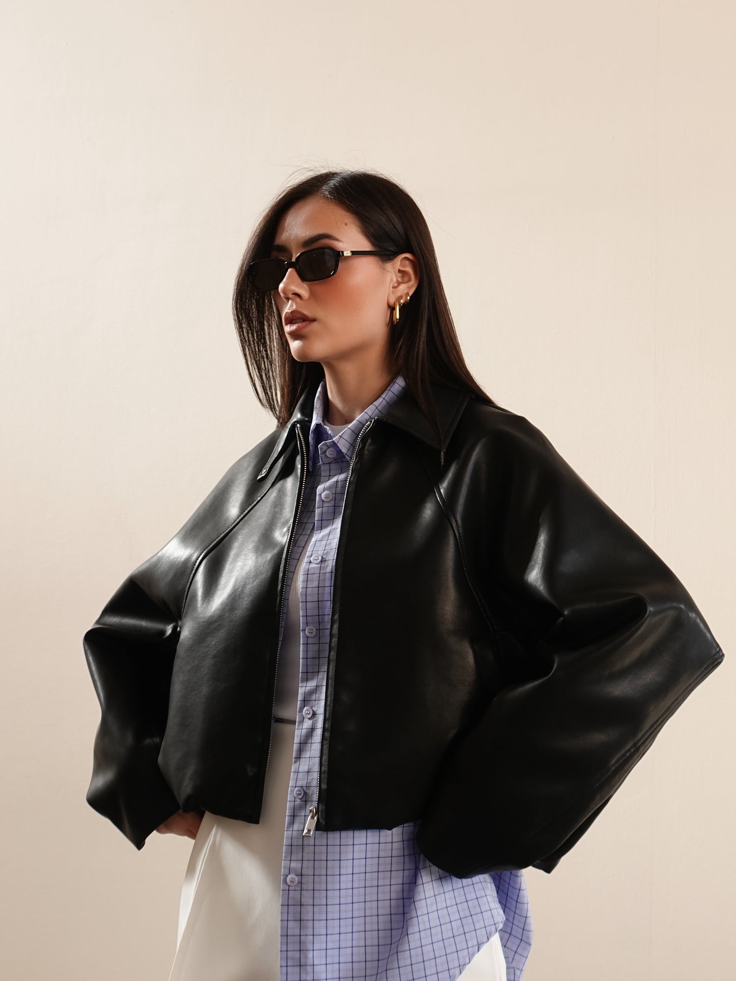 GIACCA IN ECOPELLE MURCIELAGO - NERO 7107