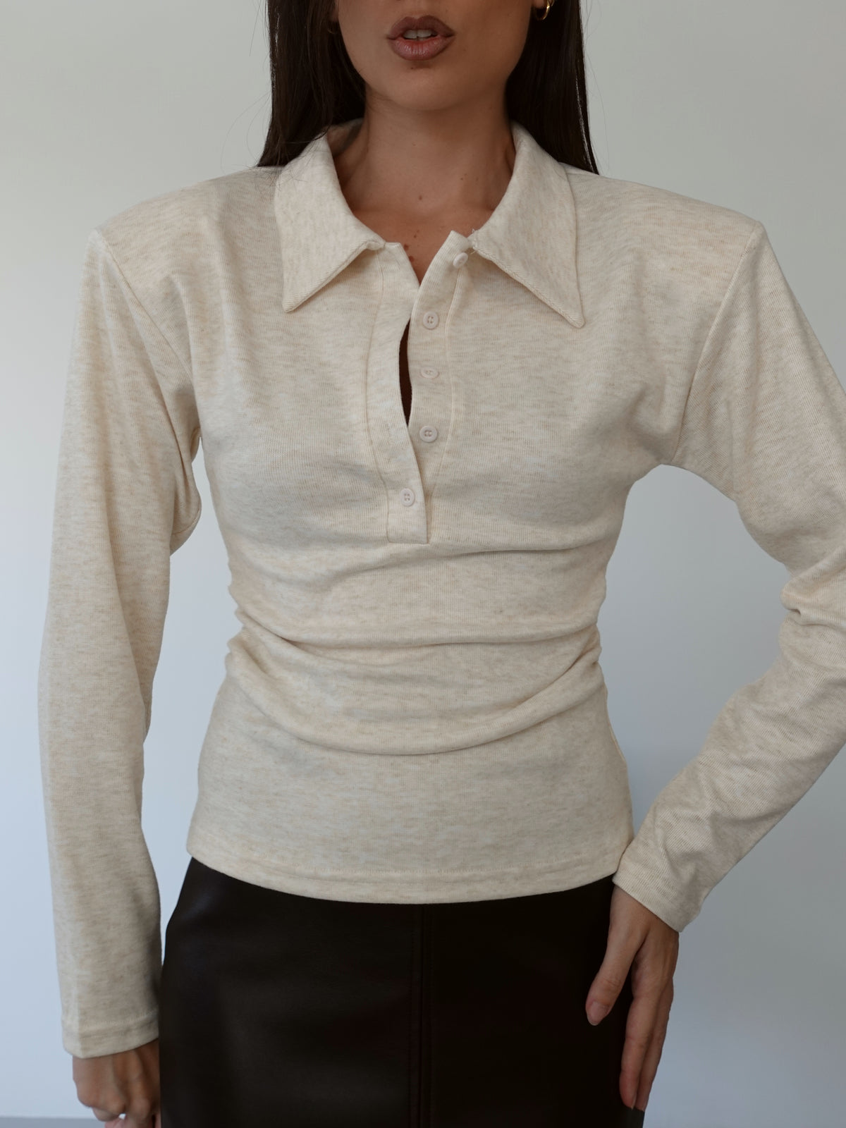POLO FLUFFY CON SPALLINE - BEIGE 15239