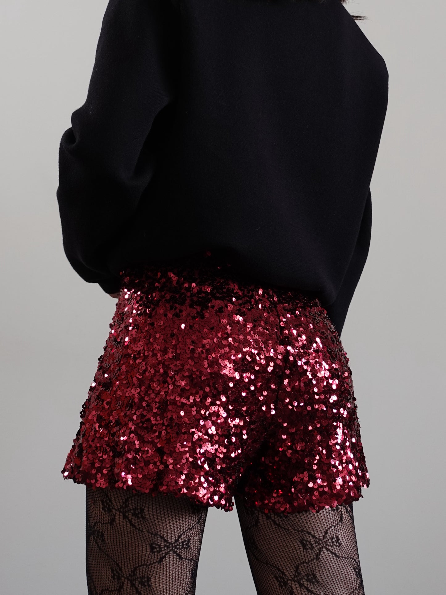 SHORTS CON PAILLETTES - BORDEAUX 2255