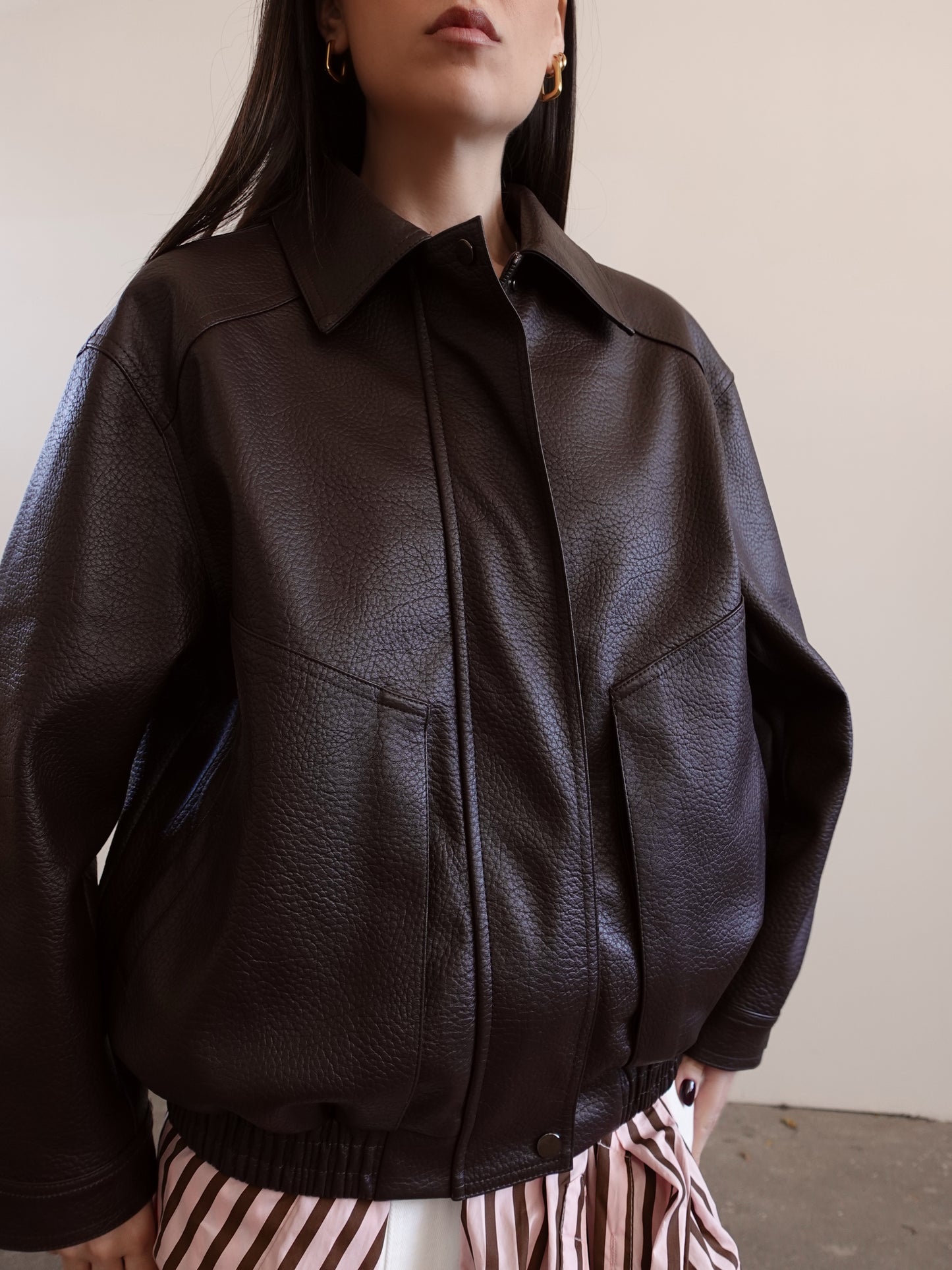 GIACCA CLYDE IN ECOPELLE - MARRONE B635