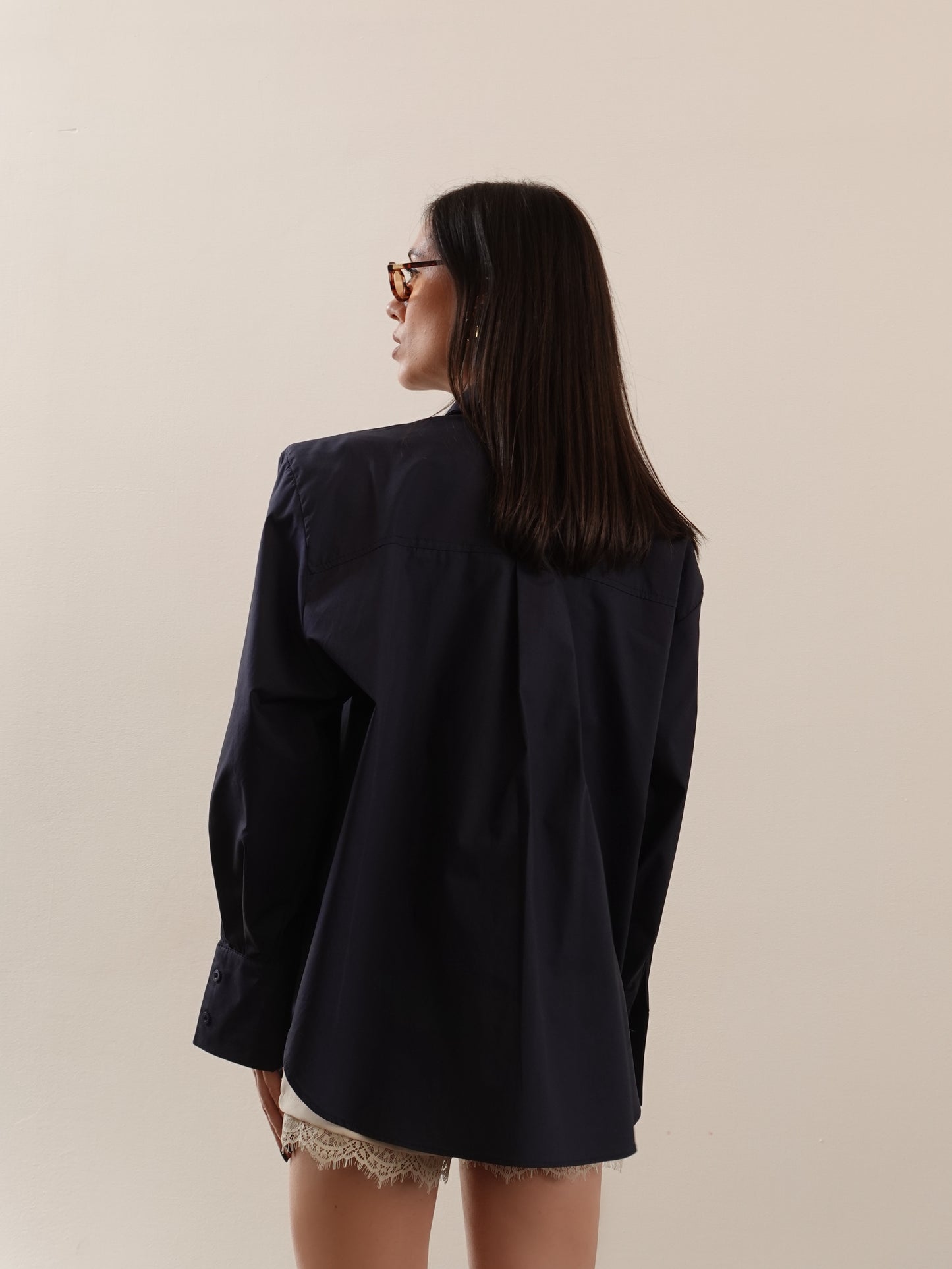 CAMICIA IN COTONE CON SPALLINE - BLU 1911